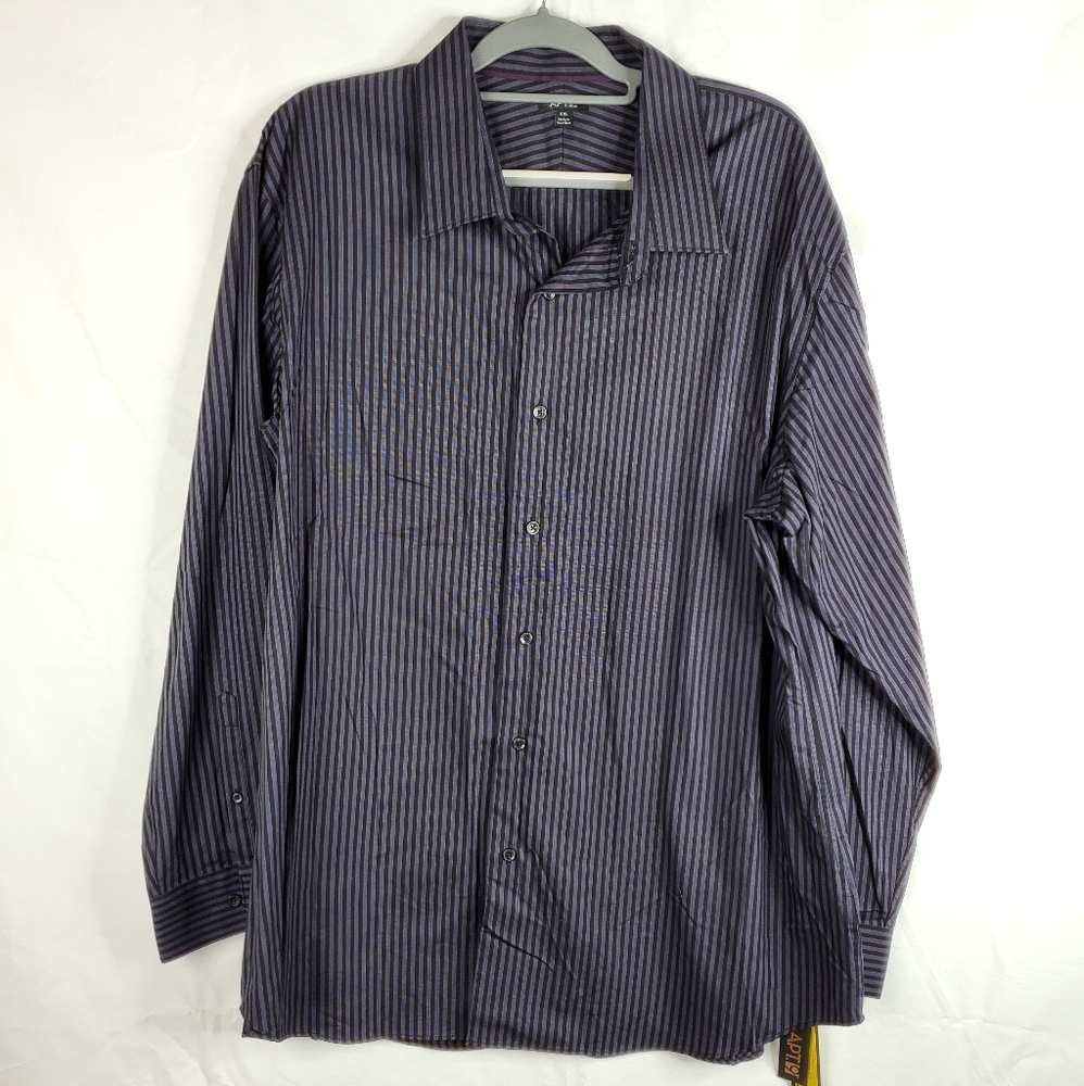 NWT Apt. 9 Gray & Black Long Sleeve Button Down